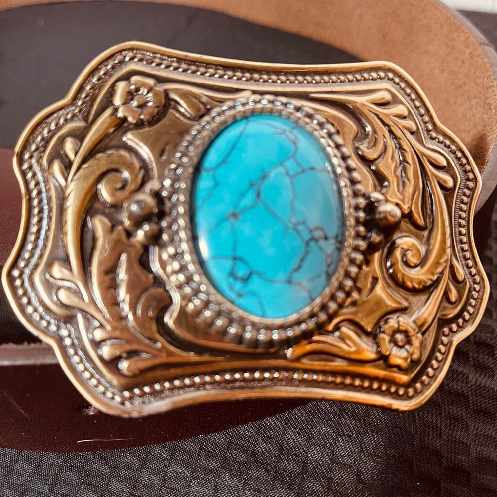 Elegant Gold and Turquoise Women's Belt